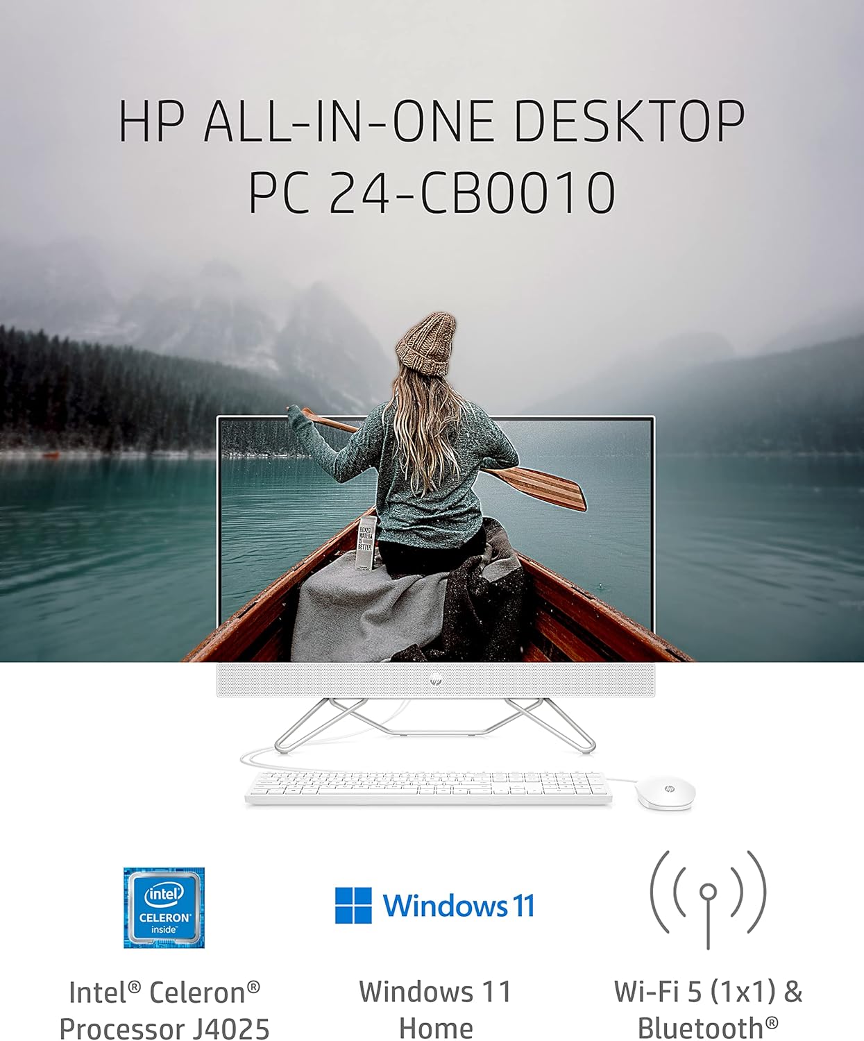HP 24-CB0010 23.8-Inch All-in-One Desktop PC with Webcam