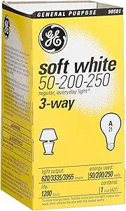 GE Lighting 97482 3-Way Incandescent Light Bulb, Soft White