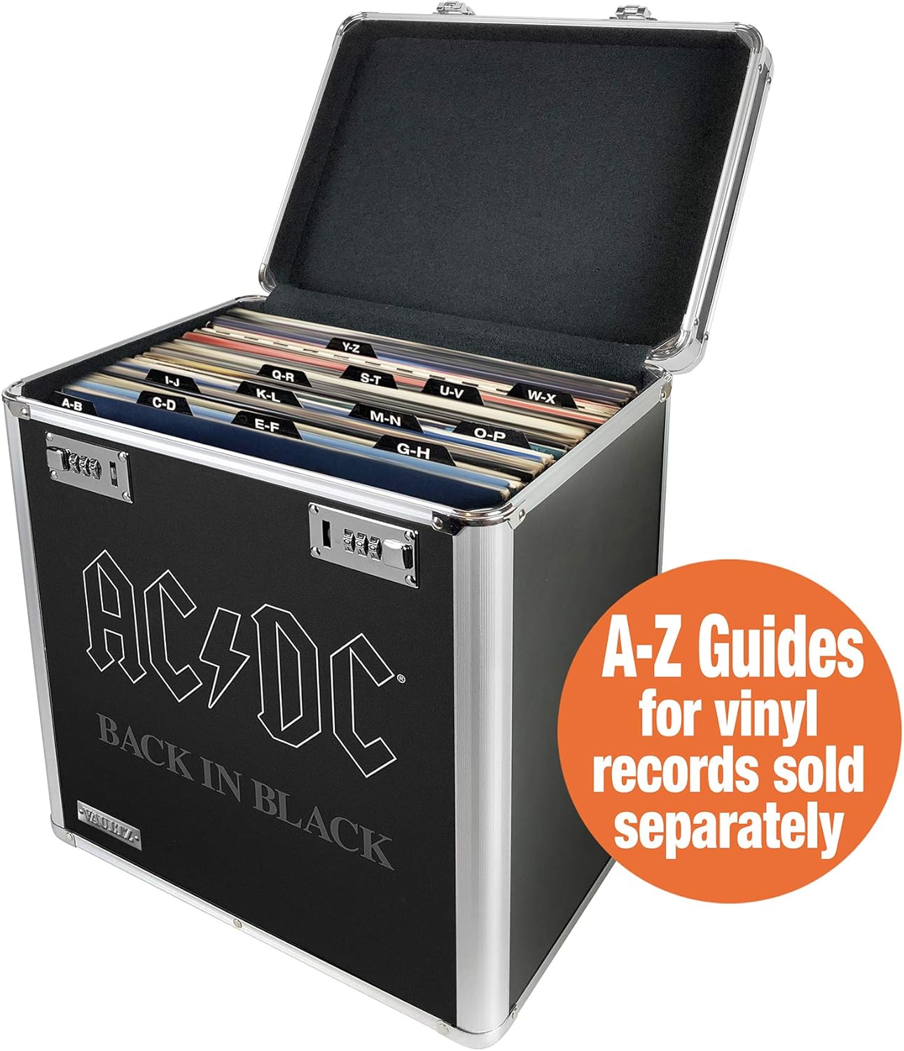 Vaultz VZ03922 Vinyl Record Storage Box - AC/DC Design