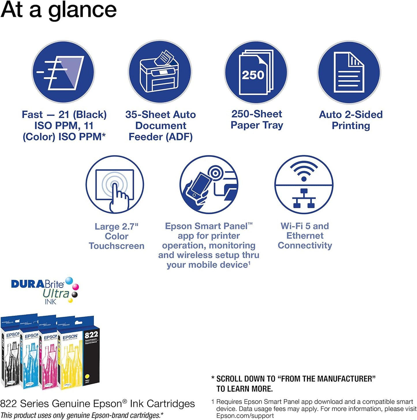Epson C11CJ07201-N Workforce Pro WF-3820 Printer Renewed