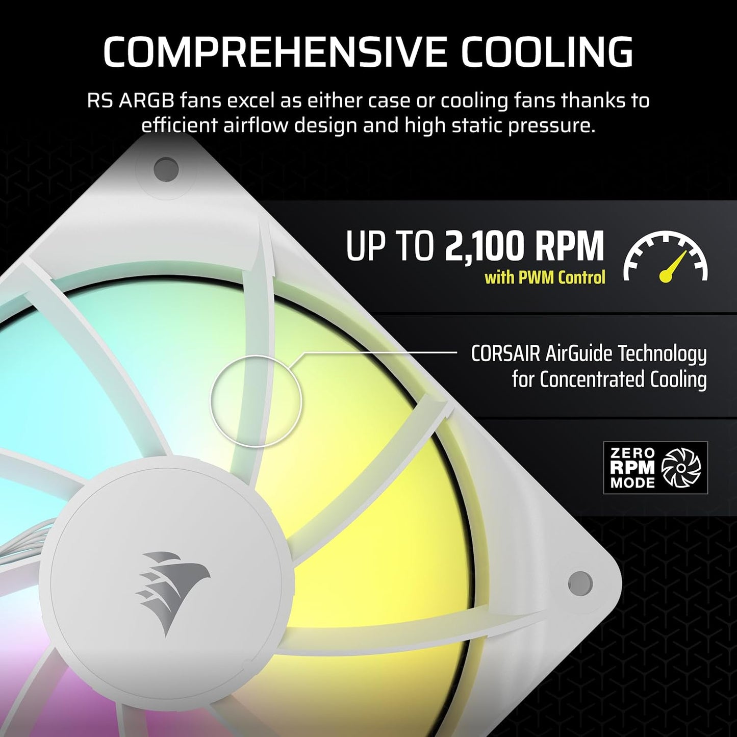 Corsair CO-9050185-WW RS120 ARGB White PWM Fan 3-Pack