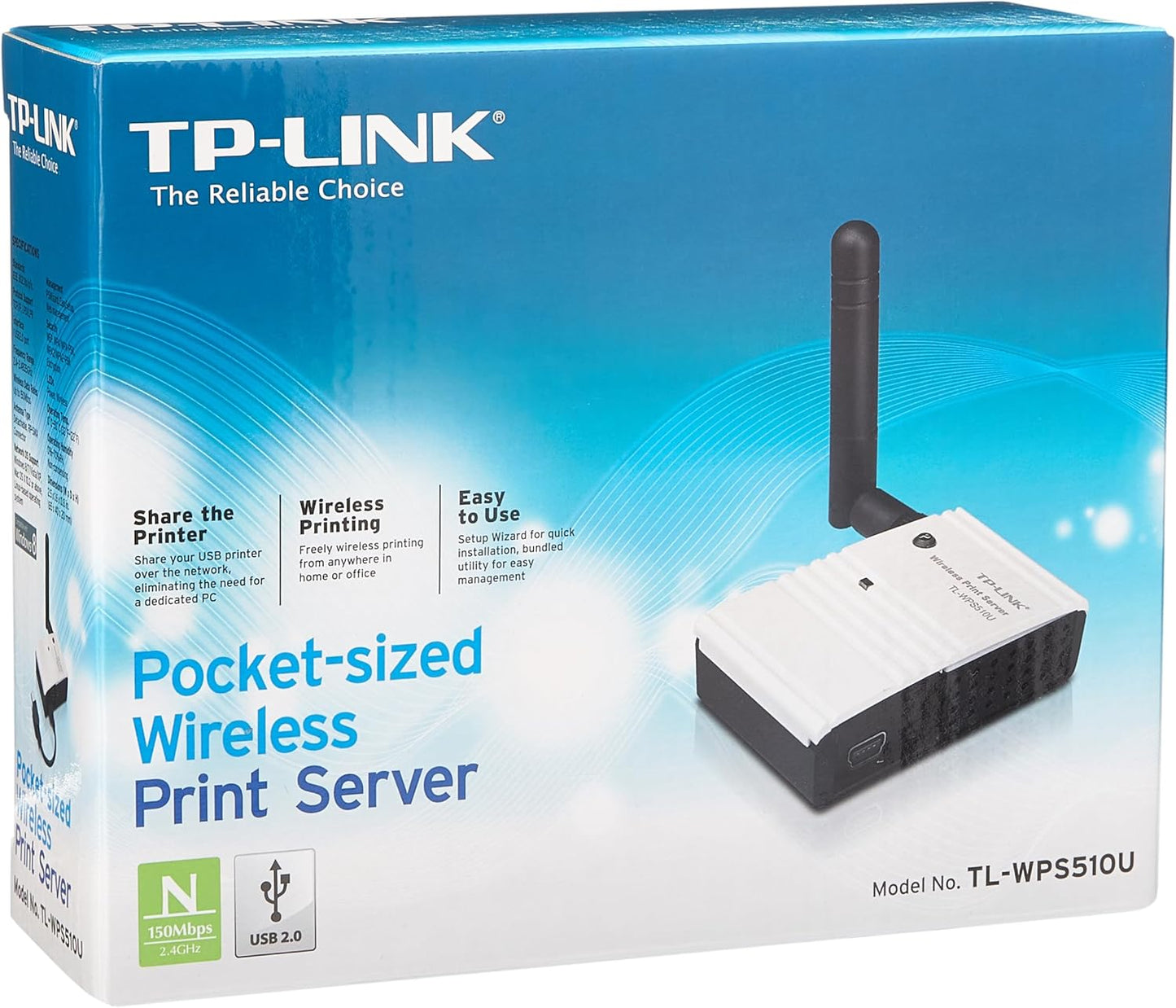 TP-Link TL-WPS510U Wireless Print Server - 150Mbps, USB 2.0