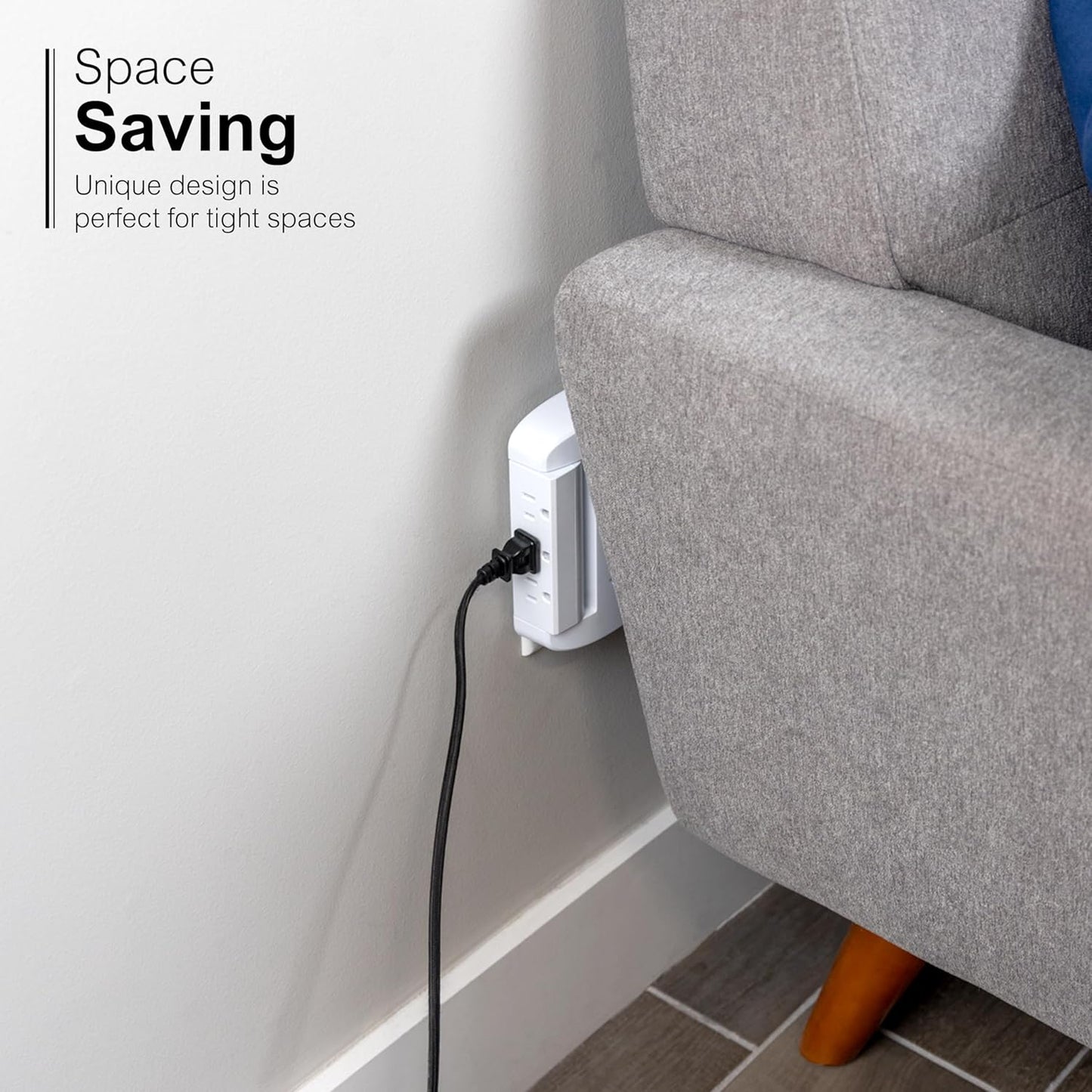 GE 81781 6-Outlet Swivel Surge Protector Wall Tap - 980 Joules