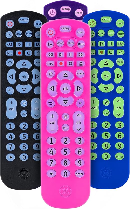 GE QISMD-B1397 Backlit Universal Remote - 4-Device, Pink — main product image