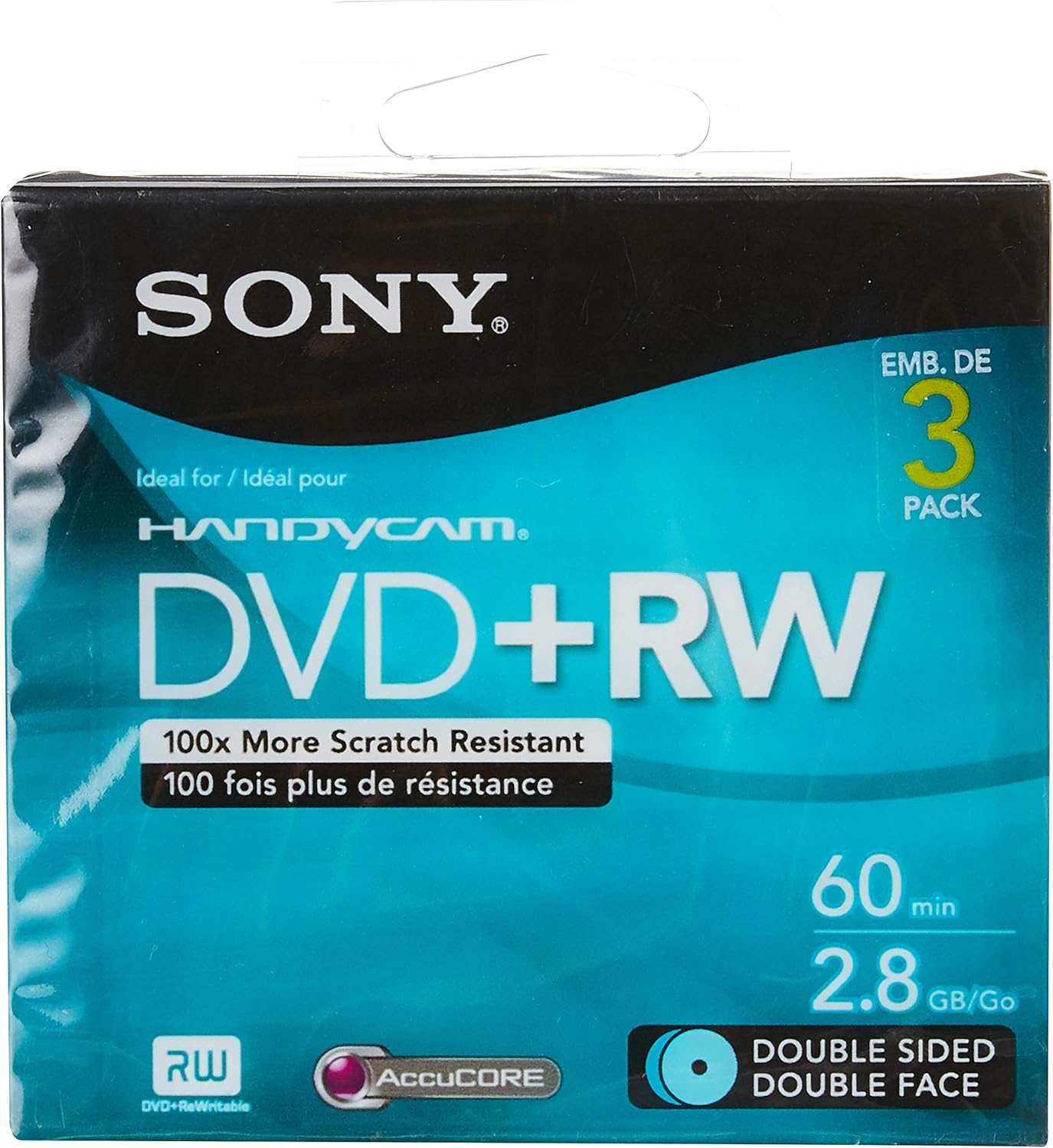 Sony 3DPW60DSR2HC 8cm DVD+RW Double-Sided 3-Pack