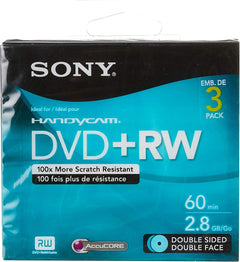 Sony 3DPW60DSR2HC 8cm DVD+RW Double-Sided 3-Pack
