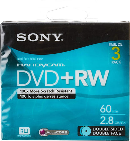 Sony 3DPW60DSR2HC 8cm DVD+RW Double-Sided 3-Pack