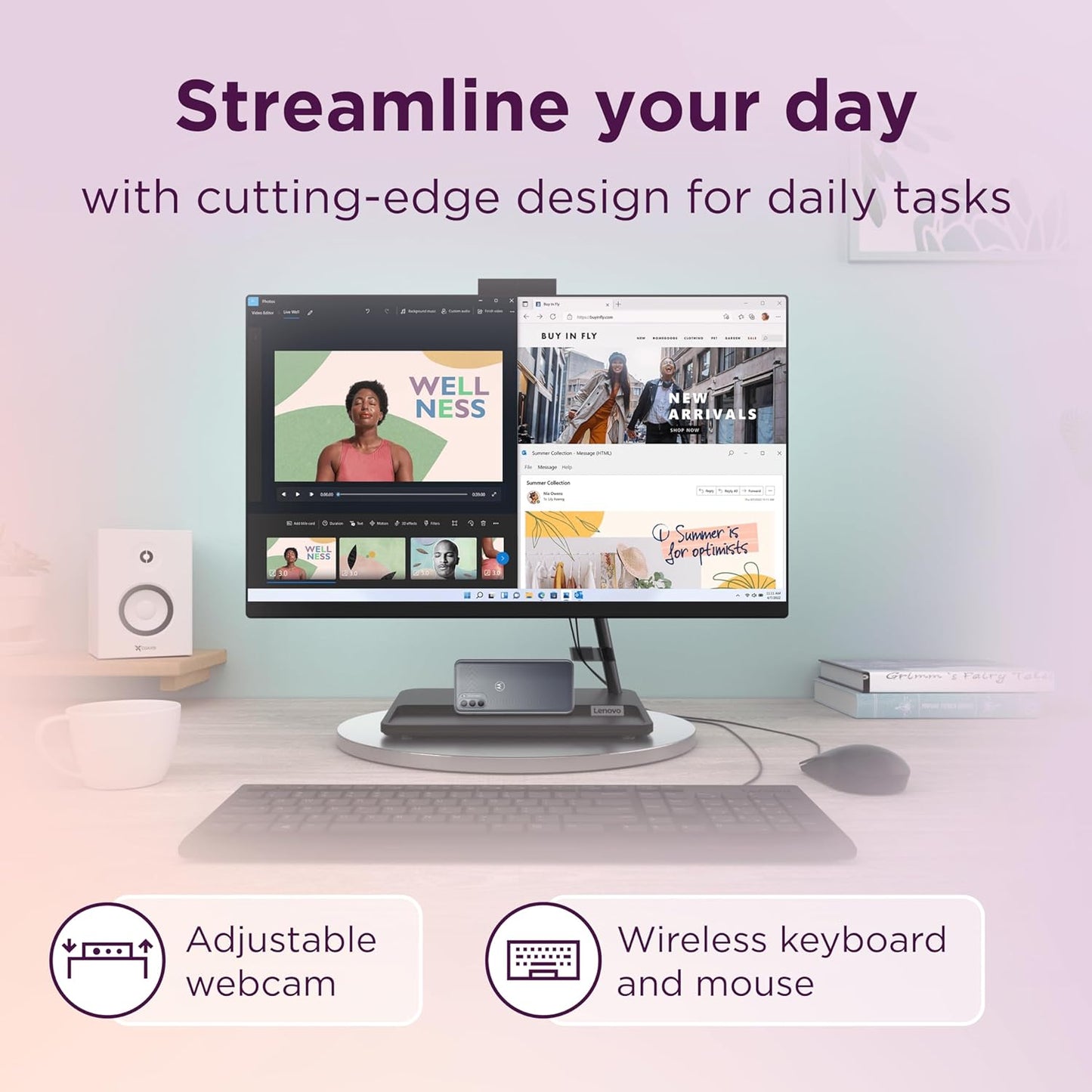 Lenovo F0GH0166US IdeaCentre AIO Desktop Computer Black