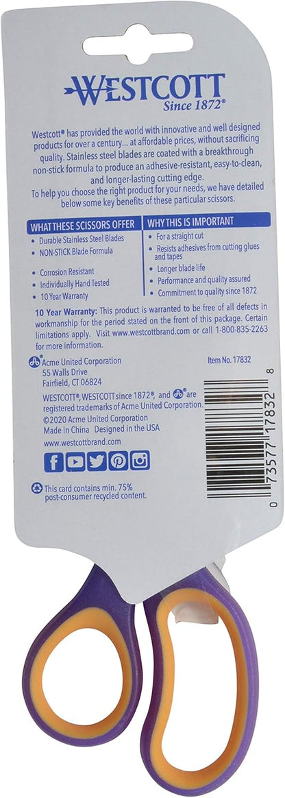 Westcott 17832 7" Non-Stick Kids Scissors Assorted Colors