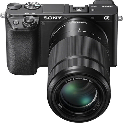Sony Alpha A6100 Mirrorless Camera: 16-50mm, 55-210mm Lenses