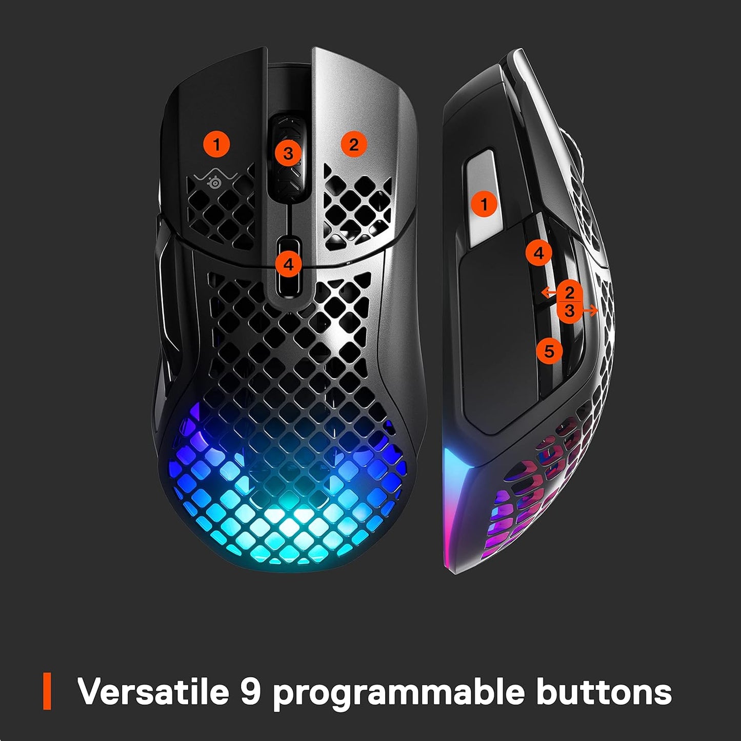 SteelSeries Aerox 5 Wireless Ergonomic Gaming Mouse (Renewed)