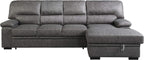 Lexicon Elon Sectional Sleeper Sofa with Storage Chaise