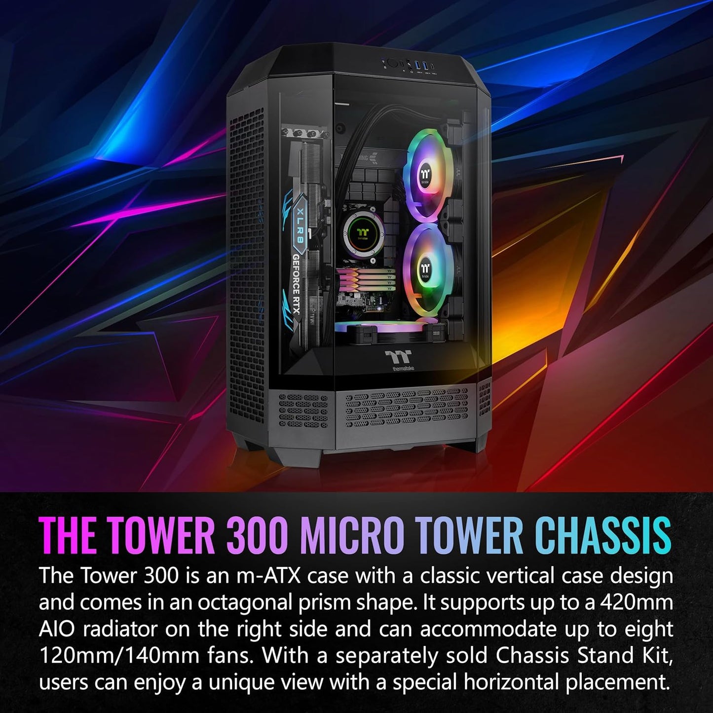 Thermaltake CA-1Y4-00S1WN-00 Tower 300 Black Micro-ATX Case