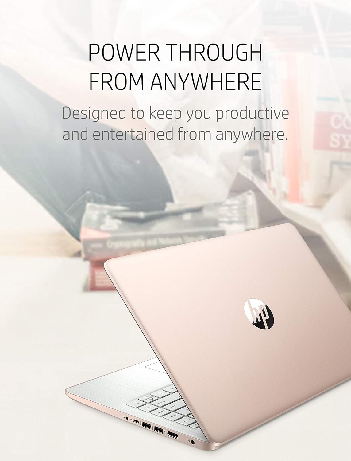 HP 14-fq0060nr Touch Laptop AMD 4GB 64GB Rose Gold