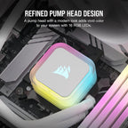 Corsair H100i RGB Elite 240mm Liquid CPU Cooler White