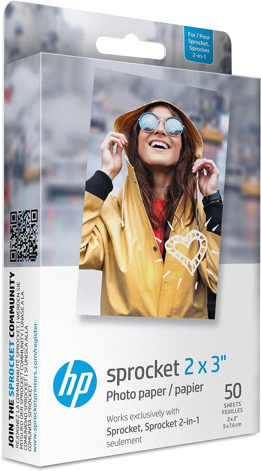 HP 1DE39A Sprocket 2x3 Premium Zink Photo Paper 50-Sheets