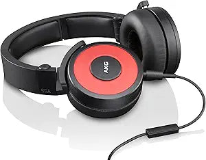 AKG Y55 Red DJ Headphones Enriched Bass In-Line Mic — main product image