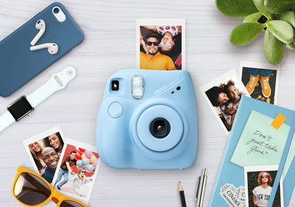 Fujifilm Instax Mini 7+ Instant Camera Light Blue Renewed