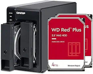QNAP TR-002-24WD-US 2 Bay 4TB WD Red Plus DAS Bundle
