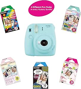 Fujifilm Instax Mini 9 Instant Camera Rainbow Film Bundle