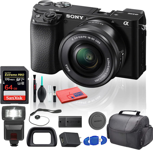 Sony a6100 Mirrorless Camera 16-50mm Lens Bundle (Renewed)