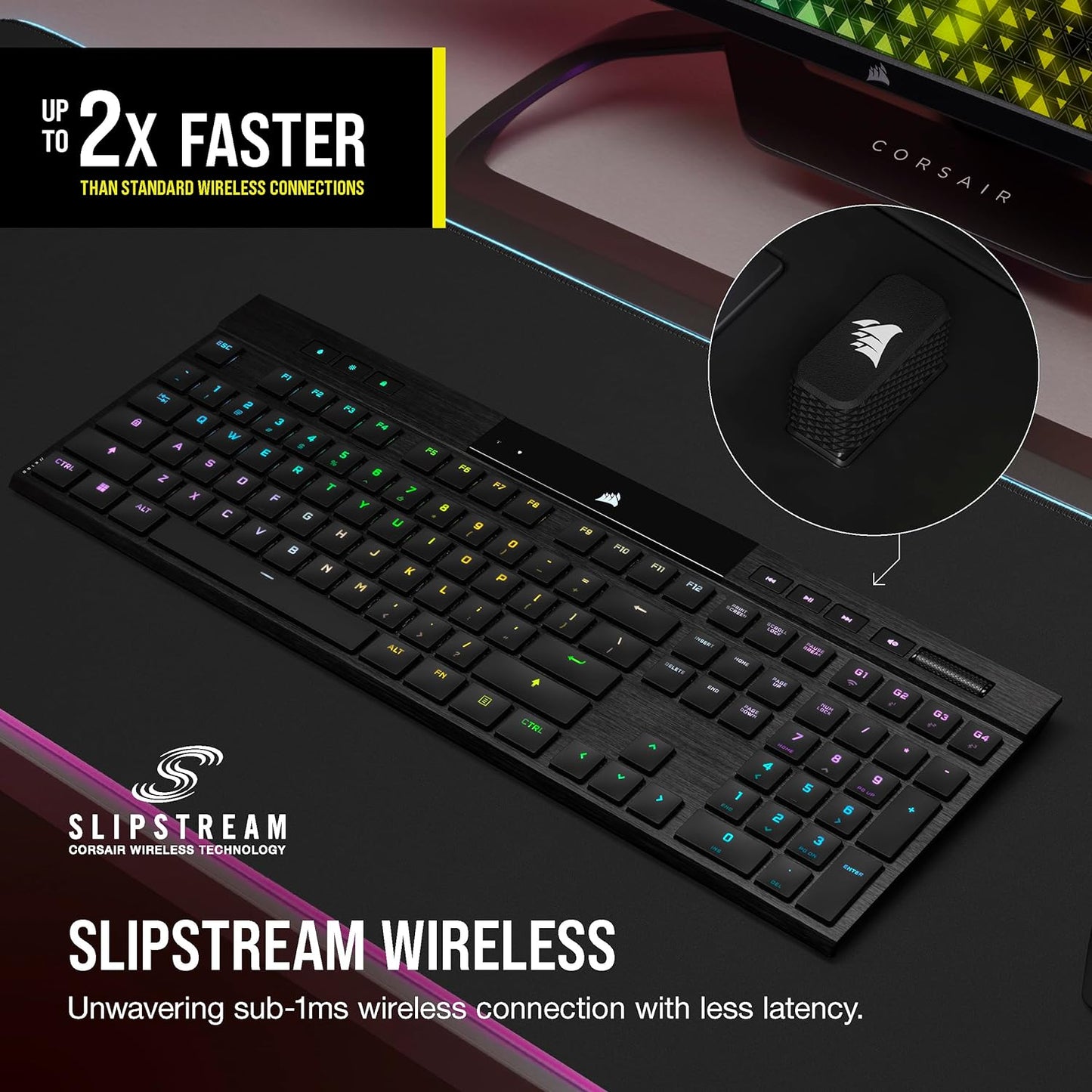 Corsair CH-913A01U-NA K100 AIR Wireless RGB Keyboard