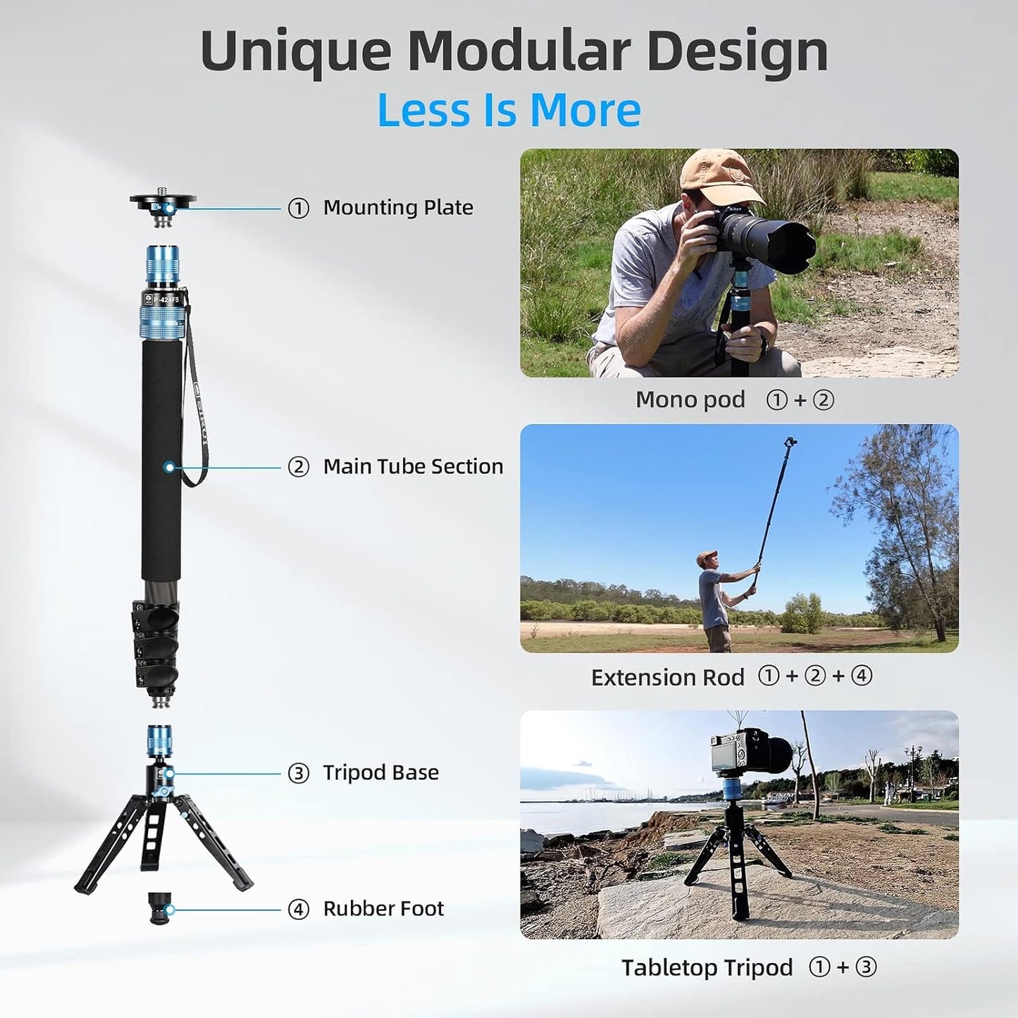 Sirui P-424FS Carbon Fiber Professional Monopod