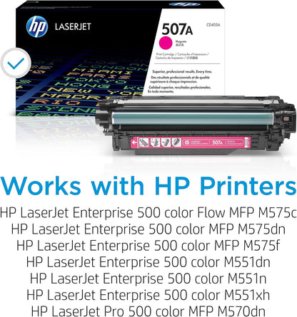 HP CE403A 507A Magenta LaserJet Toner Cartridge