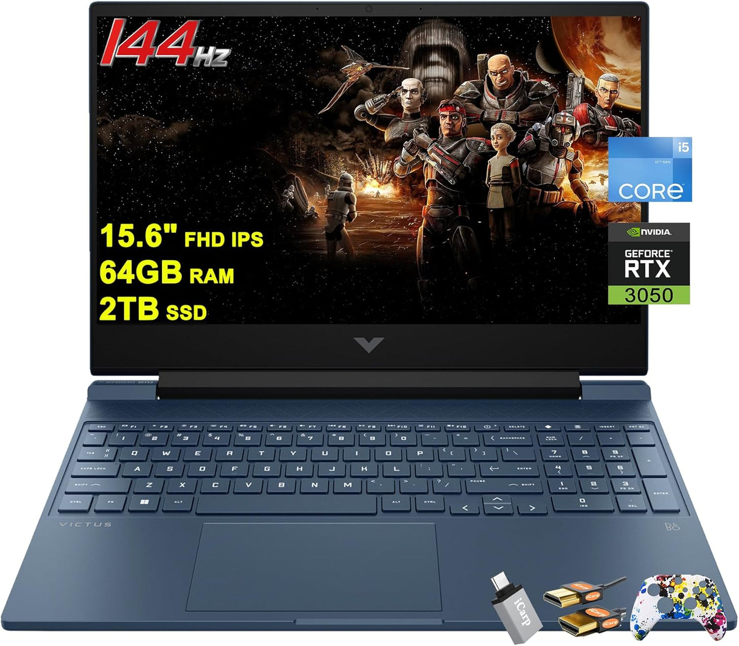 HP Victus 15 i5-12450H RTX 3050 Gaming Laptop Bundle