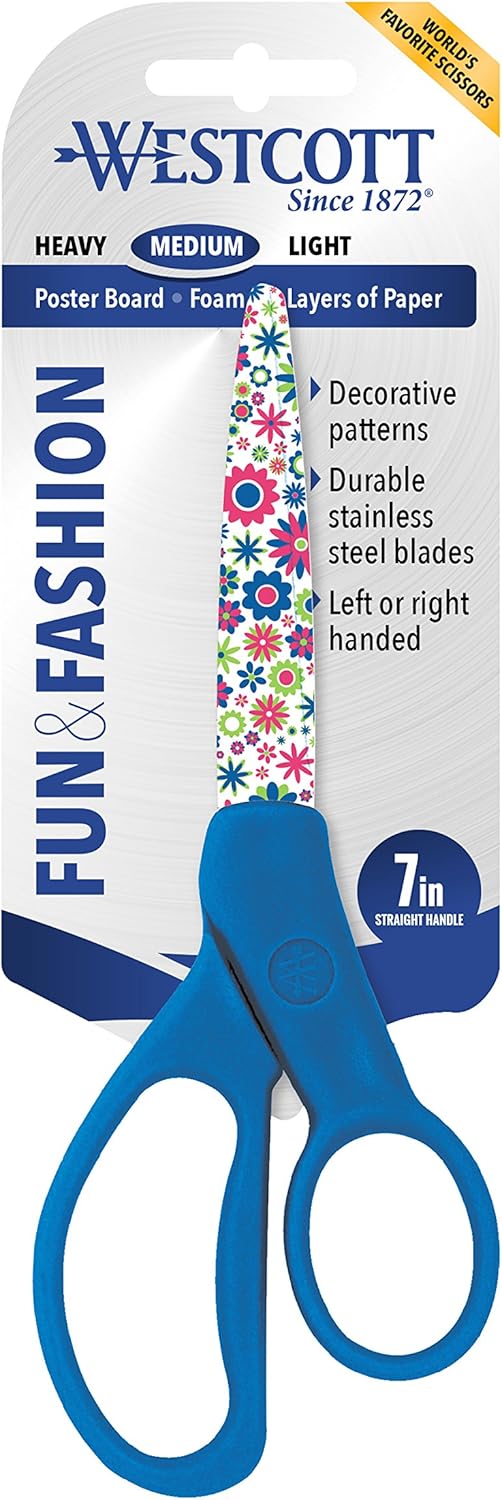 Westcott Fun/Fashion 7" Student Scissors Assorted Colors