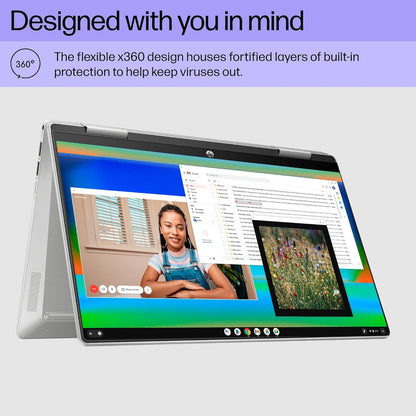 HP 9P9X3UA#ABA Chromebook x360 14" - HD Touchscreen Laptop 2024
