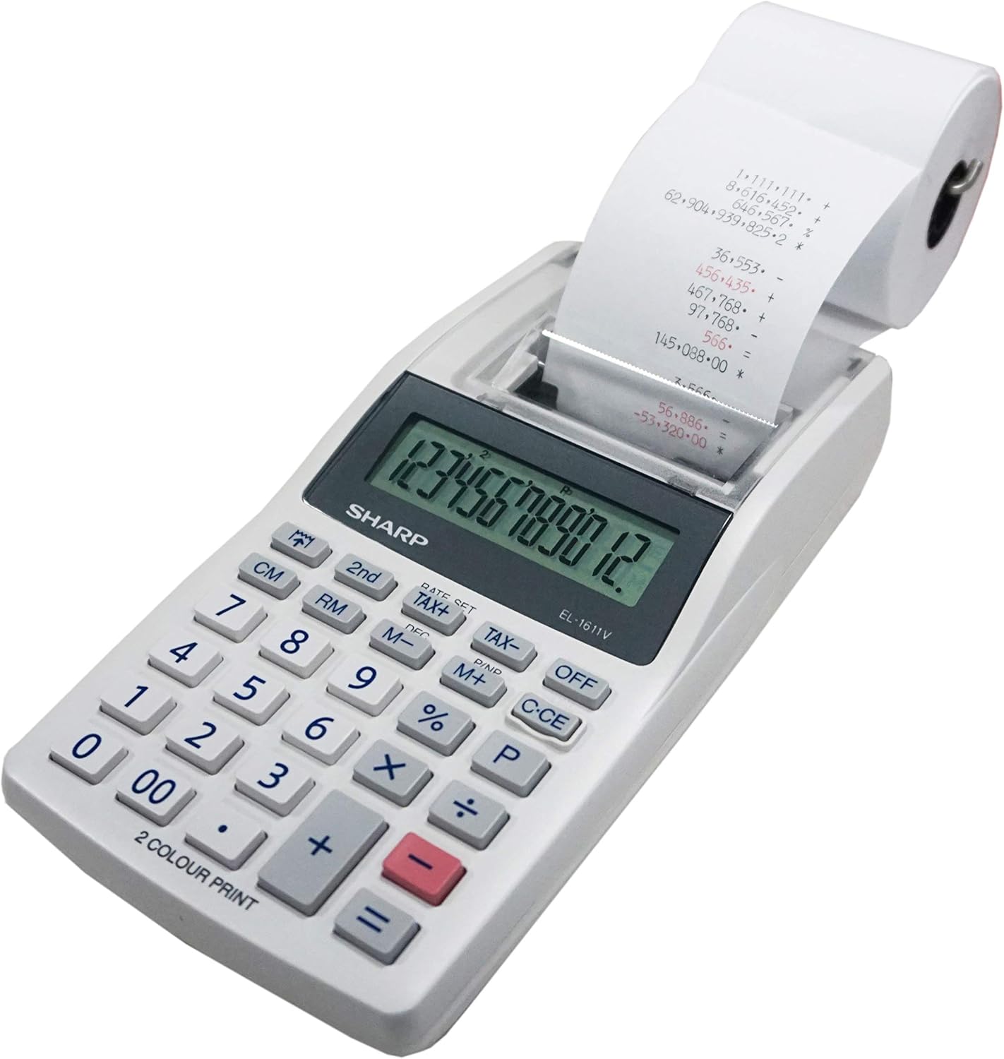 Sharp EL-1611V Handheld Printing Calculator Tax Function