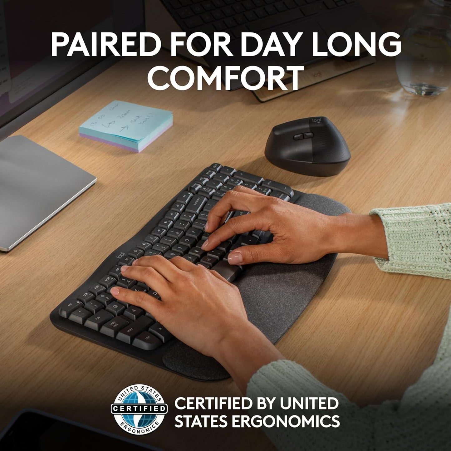 Logitech Wave Keys Ergonomic Keyboard & Lift Mouse Bundle