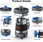Neewer 10101418 Mini Ball Head Cold Shoe Mount 2-Pack