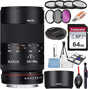 Rokinon 100M-E 100mm f/2.8 Macro Lens Sony E-Mount Bundle — main product image
