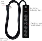 GE 54639 - 6-Outlet Surge Protector 2-Pack - 6ft Cord