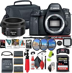 Canon 1897C002 EOS 6D Mark II DSLR Camera Bundle (Renewed)