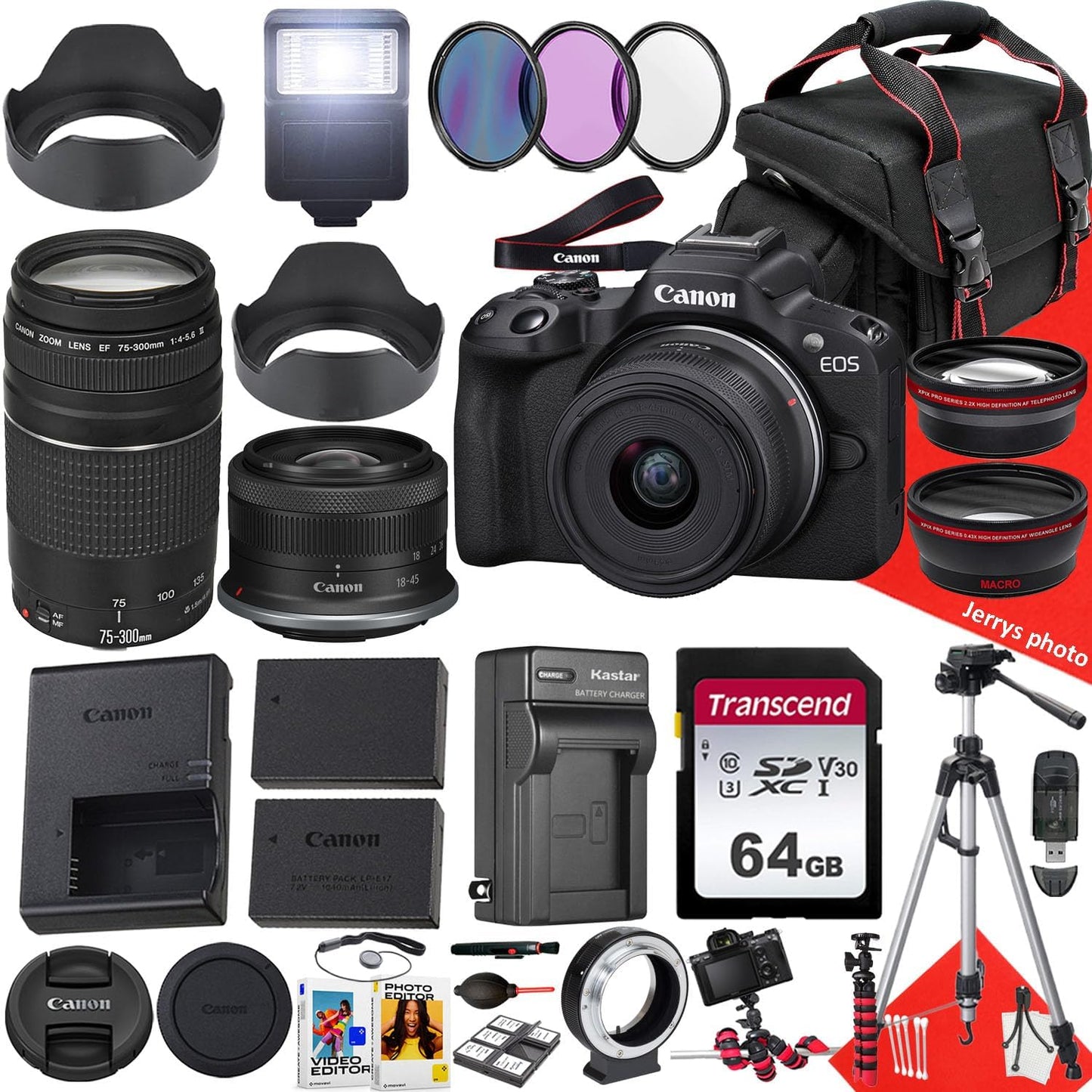 Canon R50 EOS Mirrorless Camera Bundle (Renewed)