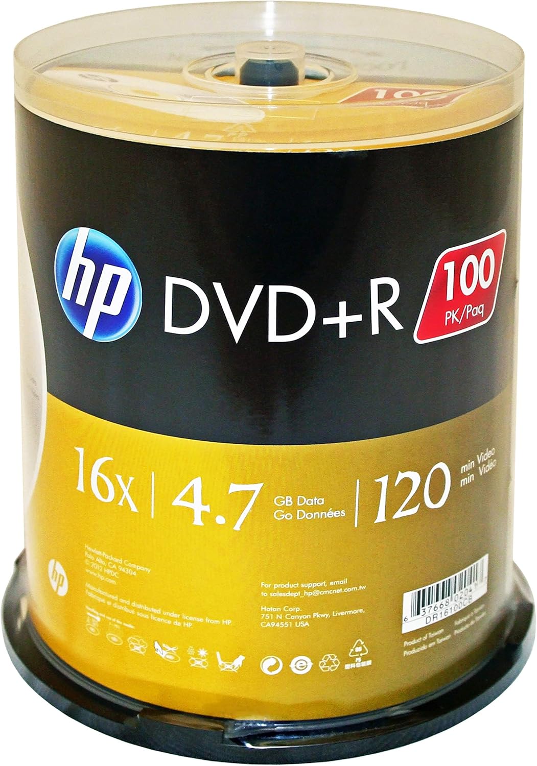 HP NotAvailable DVD+R 100PK Spindle