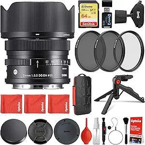 Sigma SIG404965K1 24mm f/3.5 Sony E-Mount Lens Bundle