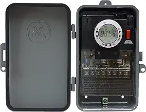 GE 15136 7-Day Outdoor Digital Metal Box Timer