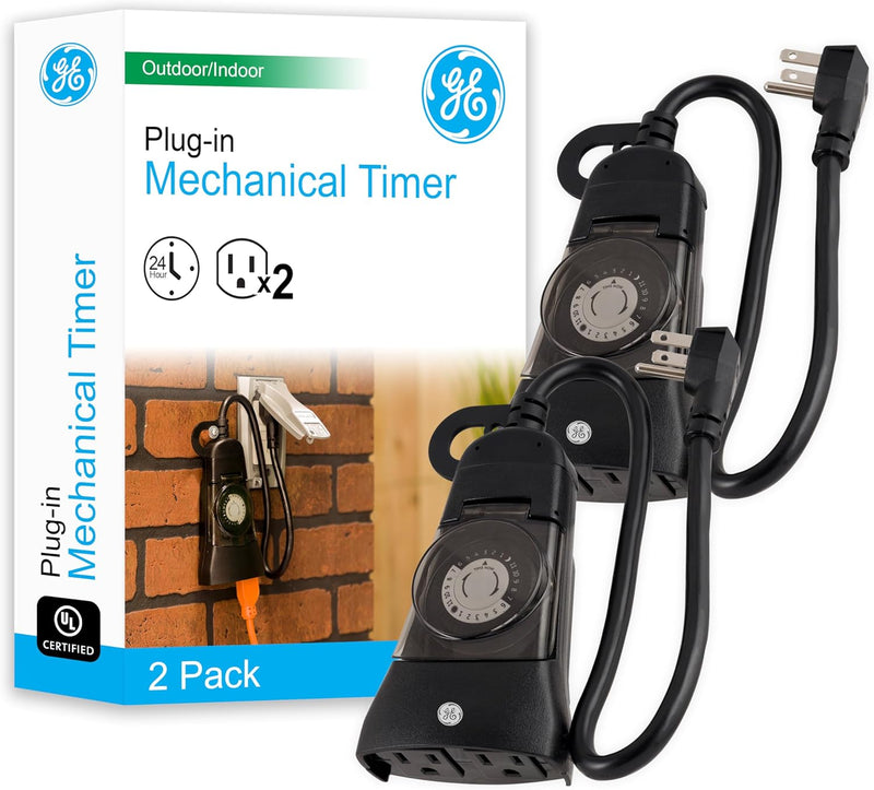 GE 46224 24-Hour Outdoor Mechanical Timer 2-Pack — main product image