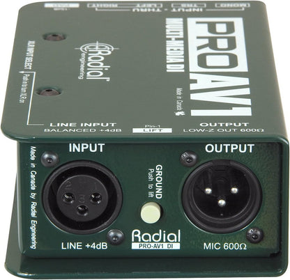 Radial Engineering R8001112 ProAV1 DI Box XLR Cable Bundle