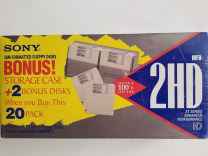 Sony LYSB00V15ZBEI 3.5" Floppy Diskettes - Formatted, 20 Pack