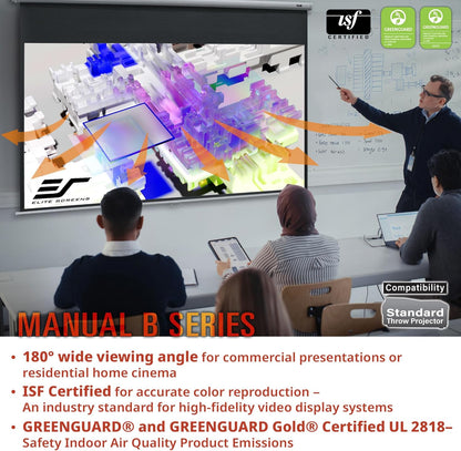 Elite Screens M120H 120-Inch Manual Pull Down Projector Screen