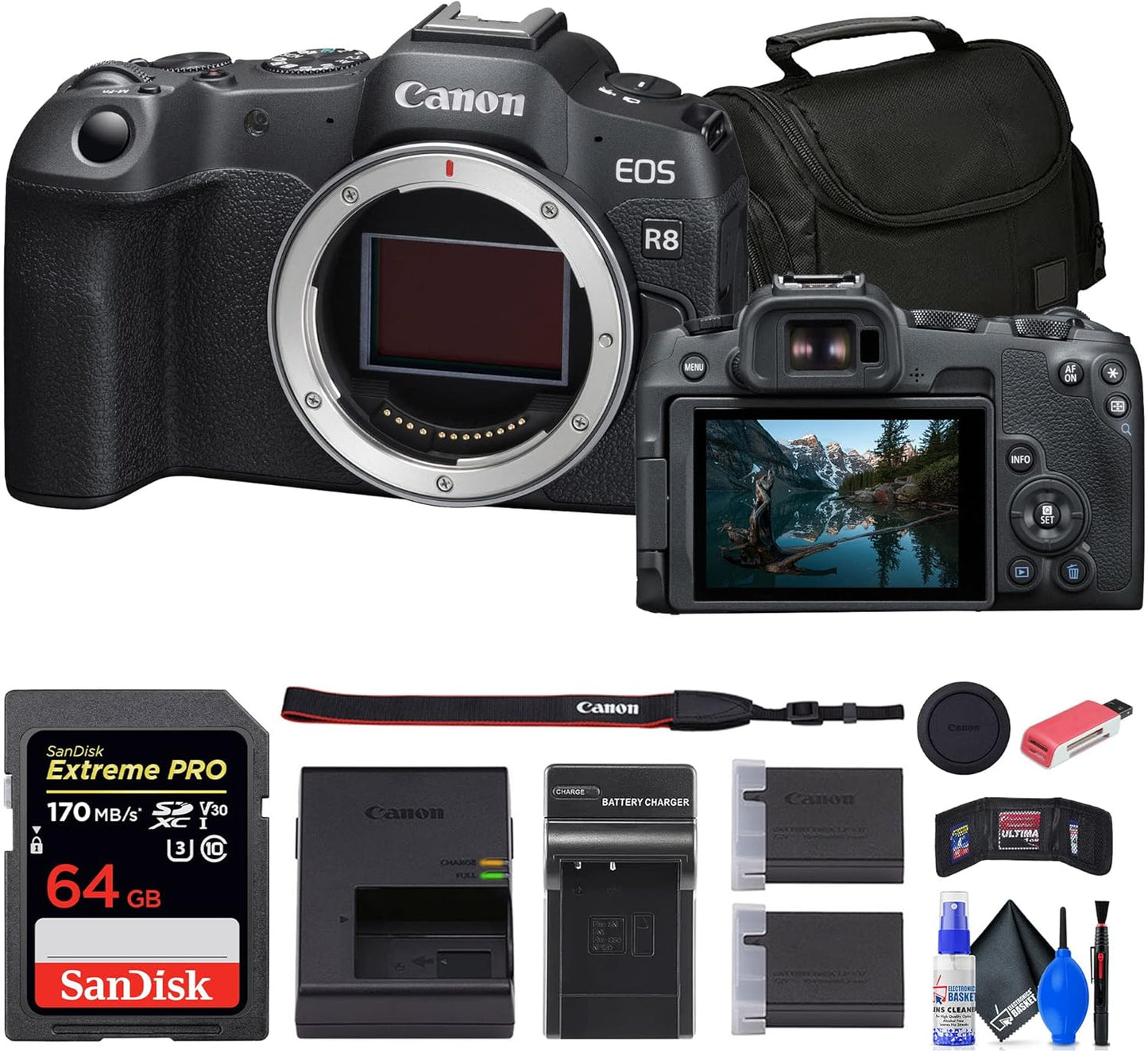 Canon 5803C002 EOS R8 Mirrorless Camera Bundle (Renewed)
