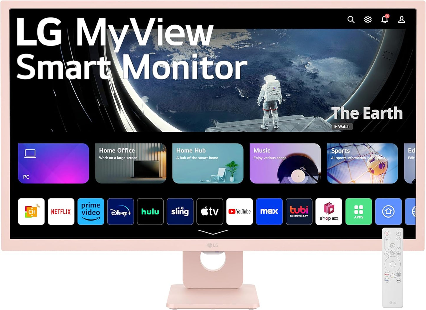 LG 32SR50F-P: 32" MyView Smart Monitor, FHD, webOS, Pink