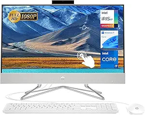 HP AIO Desktop 23.8" Touch i7 16GB 2TB SSD Webcam WiFi Win11 Silver