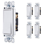 GE 44026 Paddle Rocker 3-Way Light Switch 5-Pack
