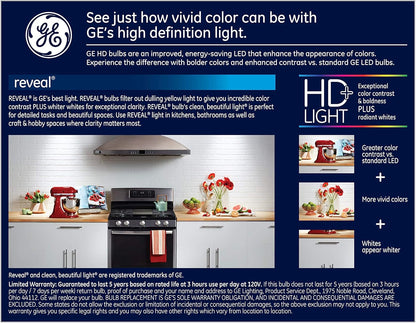 GE Reveal 31858 LED G25 Globe Light Bulbs 60W 2-Pack